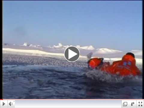 Swimming across leads of open water