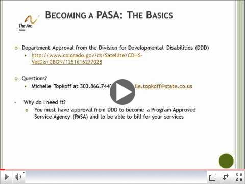 Becoming a Program Approved Service Agency (PASA): The Basics