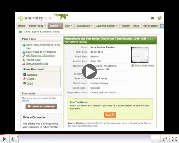 Searching and Using Baptism Records
