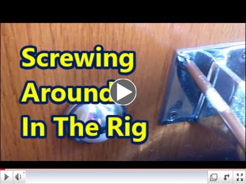 Tightening loose screws around the RV