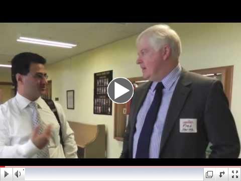 Rev. Samer Azar Congratulates Pastor Fred on his retirement