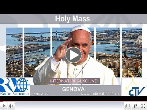 Pope Francis presides at the Eucharistic Concelebration with the people of Genoa, at the conclusion of his pastoral visit to the city.