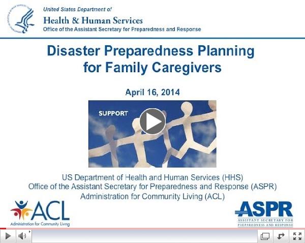 Disaster Preparedness Planning for Family Caregivers Webinar