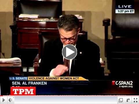 Al Franken Weeps On Senate Floor While Discussing 'Violence Against Women Act'