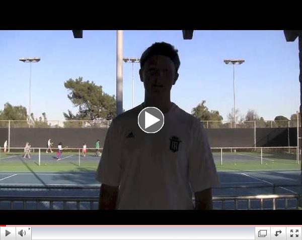 Servite Tennis Player Brian Cox during match-up against Fountain Valley
