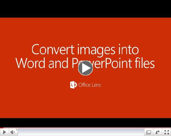Office Lens: Converts images to Word and PowerPoint files