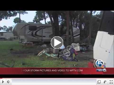 Possible tornado damages Roadrunner RV park in St. Lucie County 