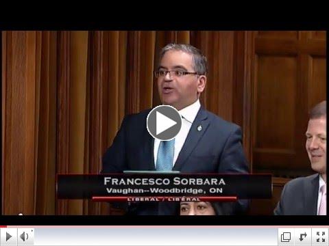 MP Sorbara rises in house to recognize the 27th annual Vaughan Chamber of Commerce Business Achievement Awards.