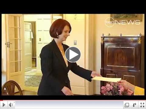 Julia Gillard sworn in as Prime Minister