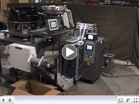 Bagmaster F-178 Vertical Form Fill & Seal Bagger integrated to Batchmaster Counter