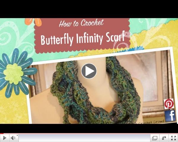 How To Crochet Butterfly Infinity Scarf
