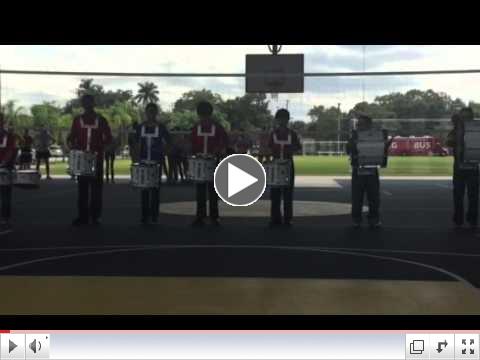 Drum Line at Fall Pep Rally