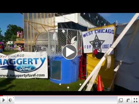 Great fun for a great cause, Mayor Pineda enjoys his time in dunk tank. 